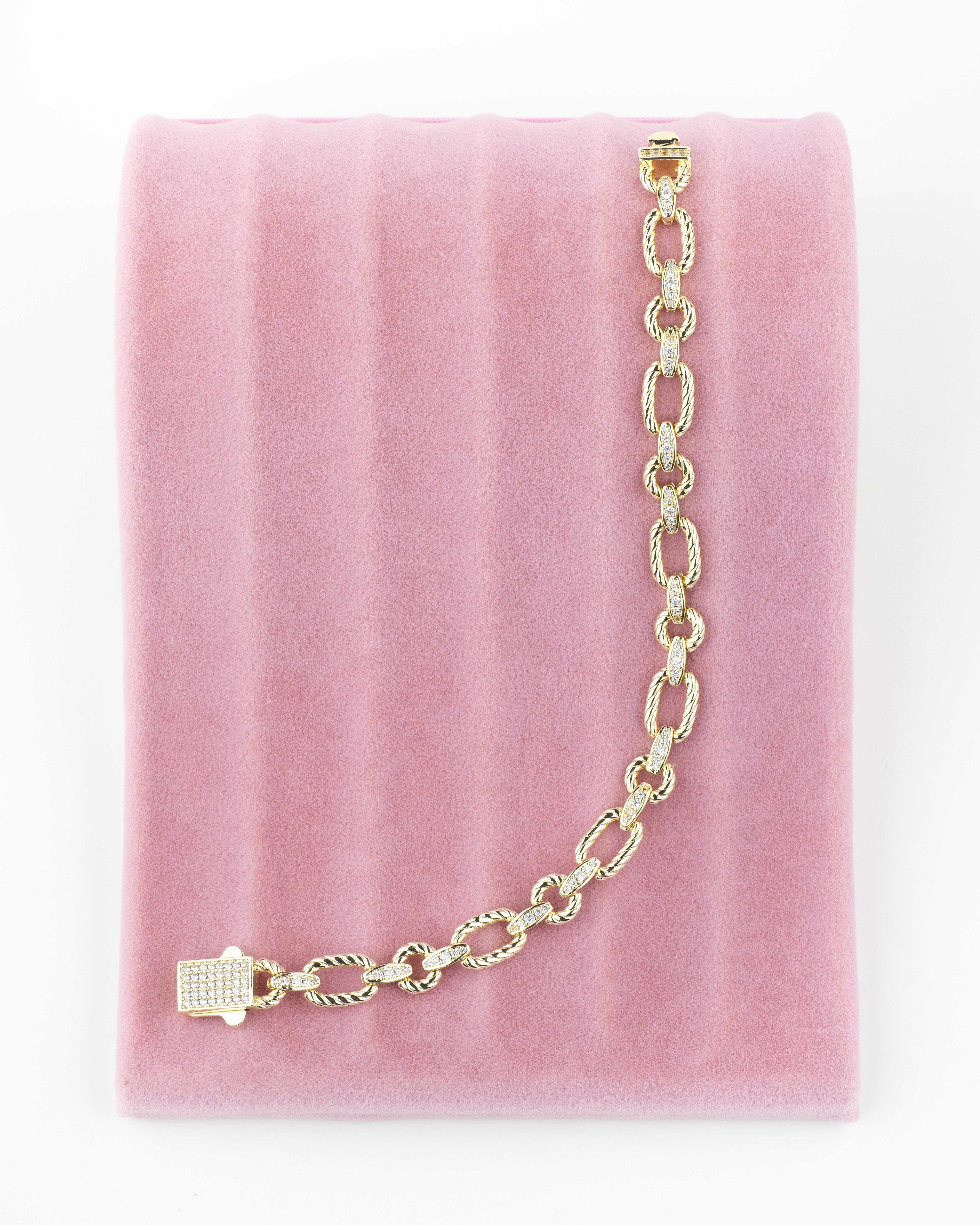 Taş İşlemeli Zincir Bileklik