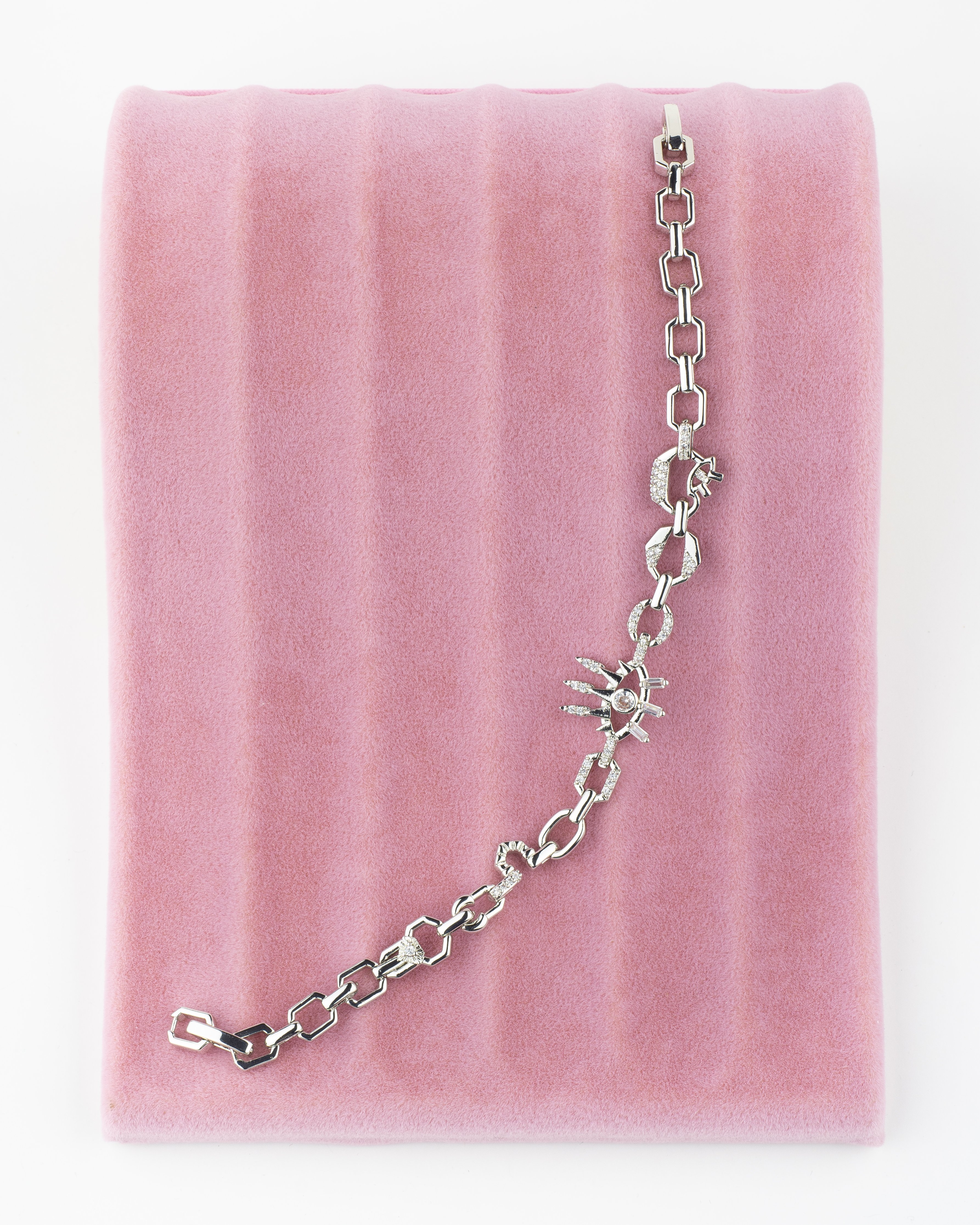 Halka Taşlı Göz Silver Bileklik