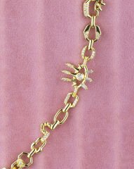 Halka Taşlı Göz Gold Bilekik