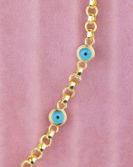 Nazar Tasarımlı Zincir Gold Bileklik