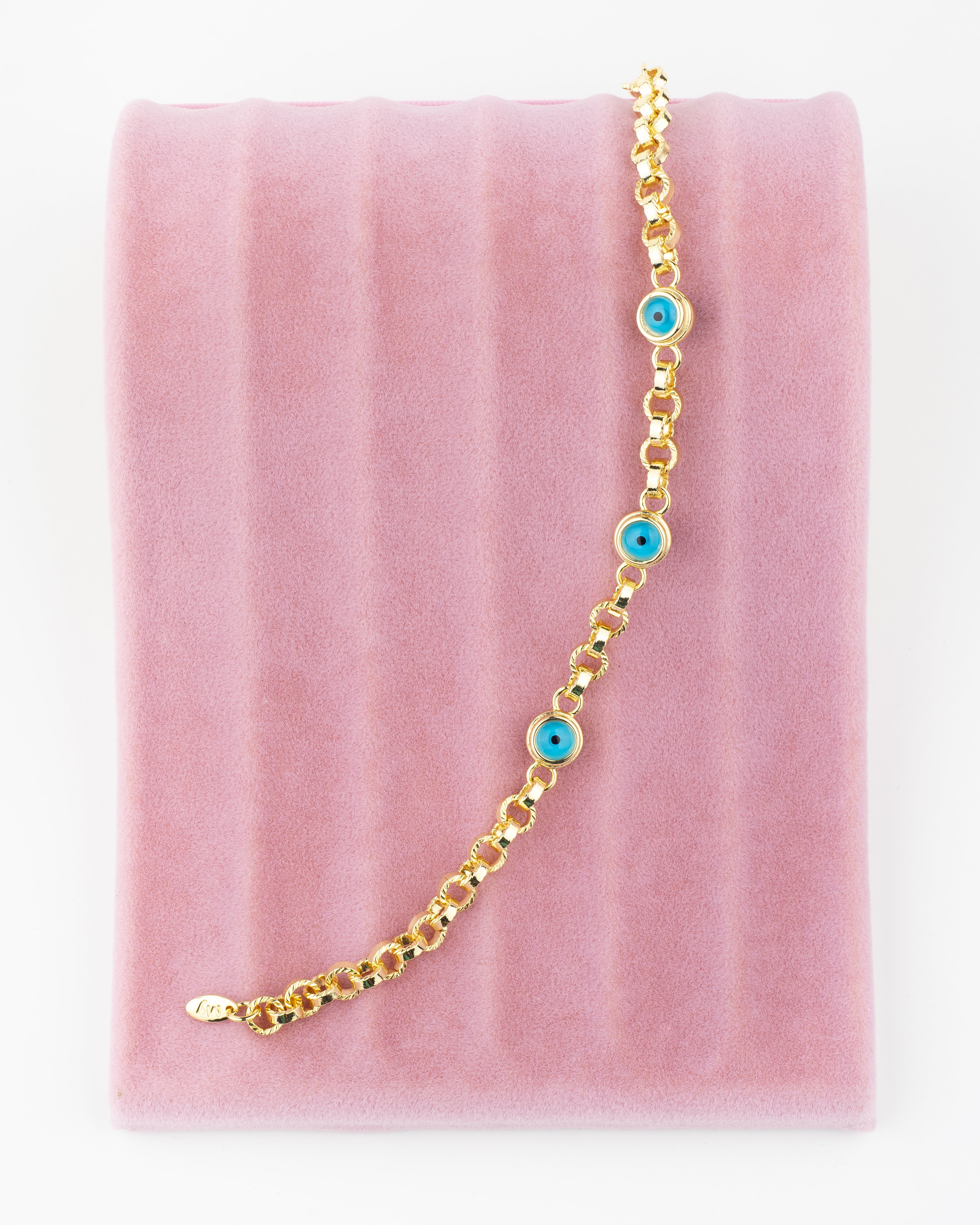 Nazar Tasarımlı Zincir Gold Bileklik