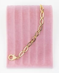 Gold Oval Zincir Bileklik