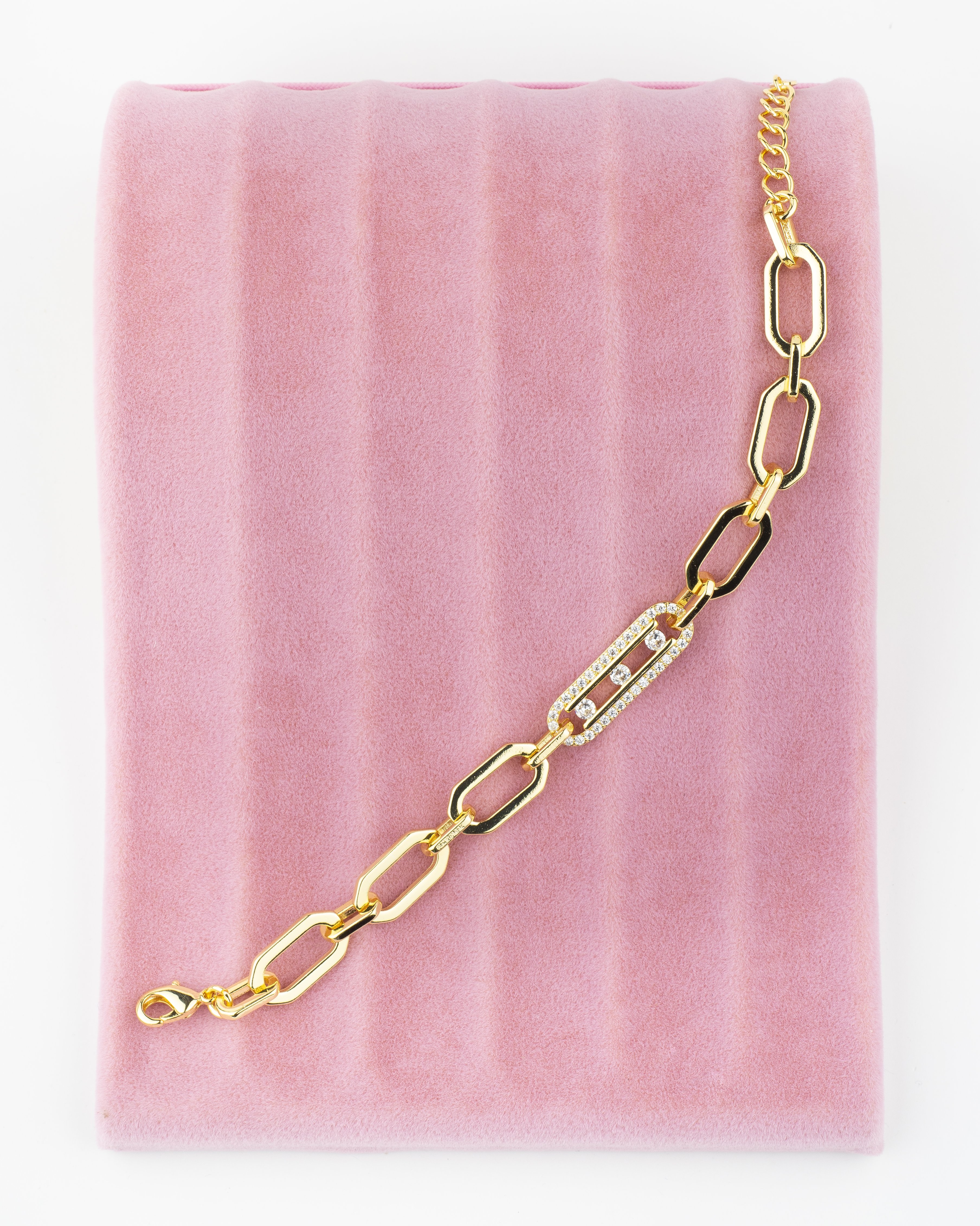 Taşlı Gold  Ataç Bileklik