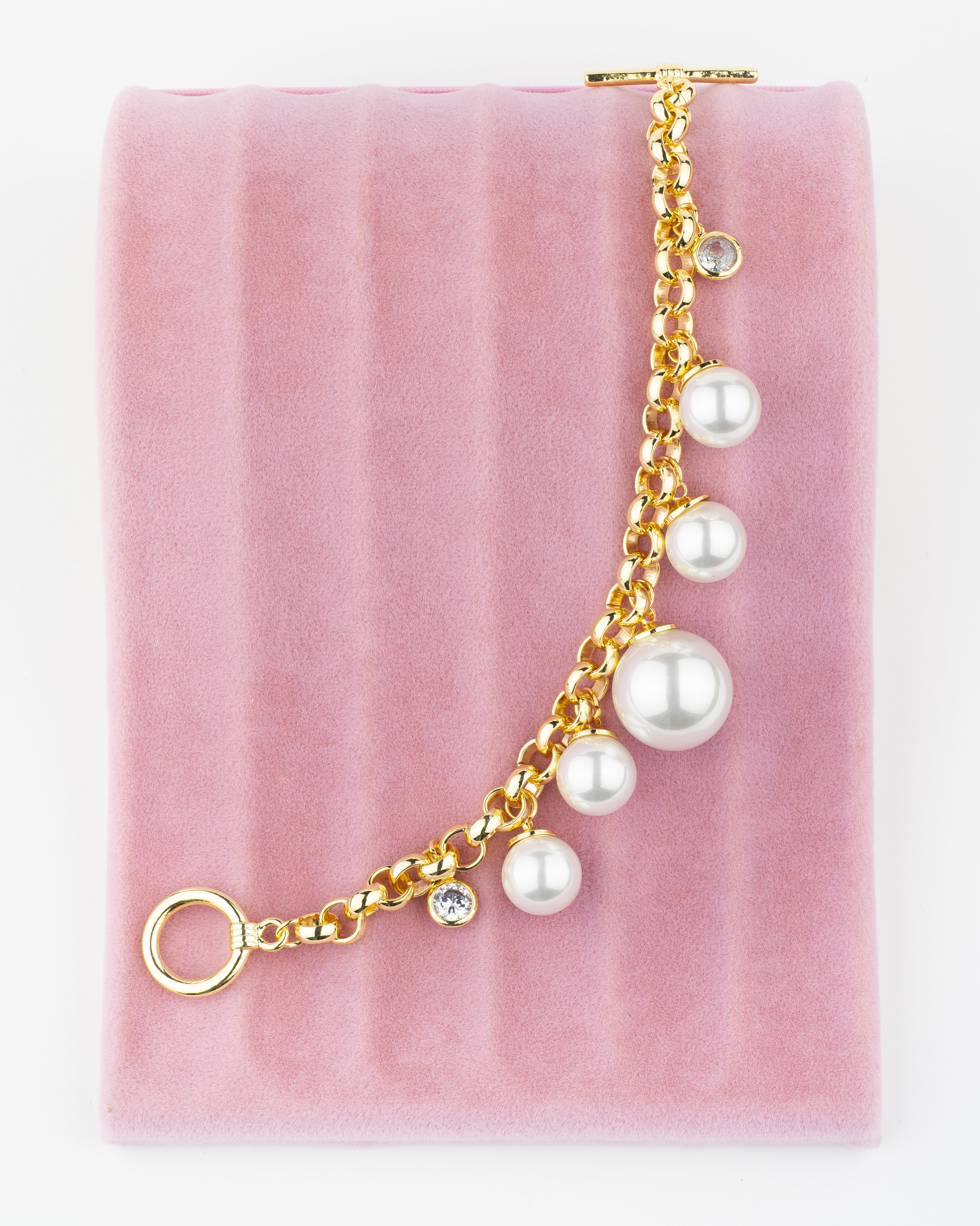 İnci Taş Detay Gold Bileklik