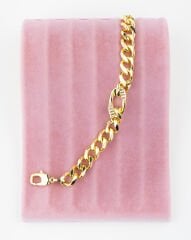 Taşlı Kalın Zincir Bileklik