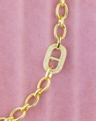 Işıltı Taşlı Kalın Zincir Bileklik