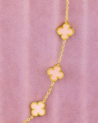 Pembe Yonca Model Gold Bileklik