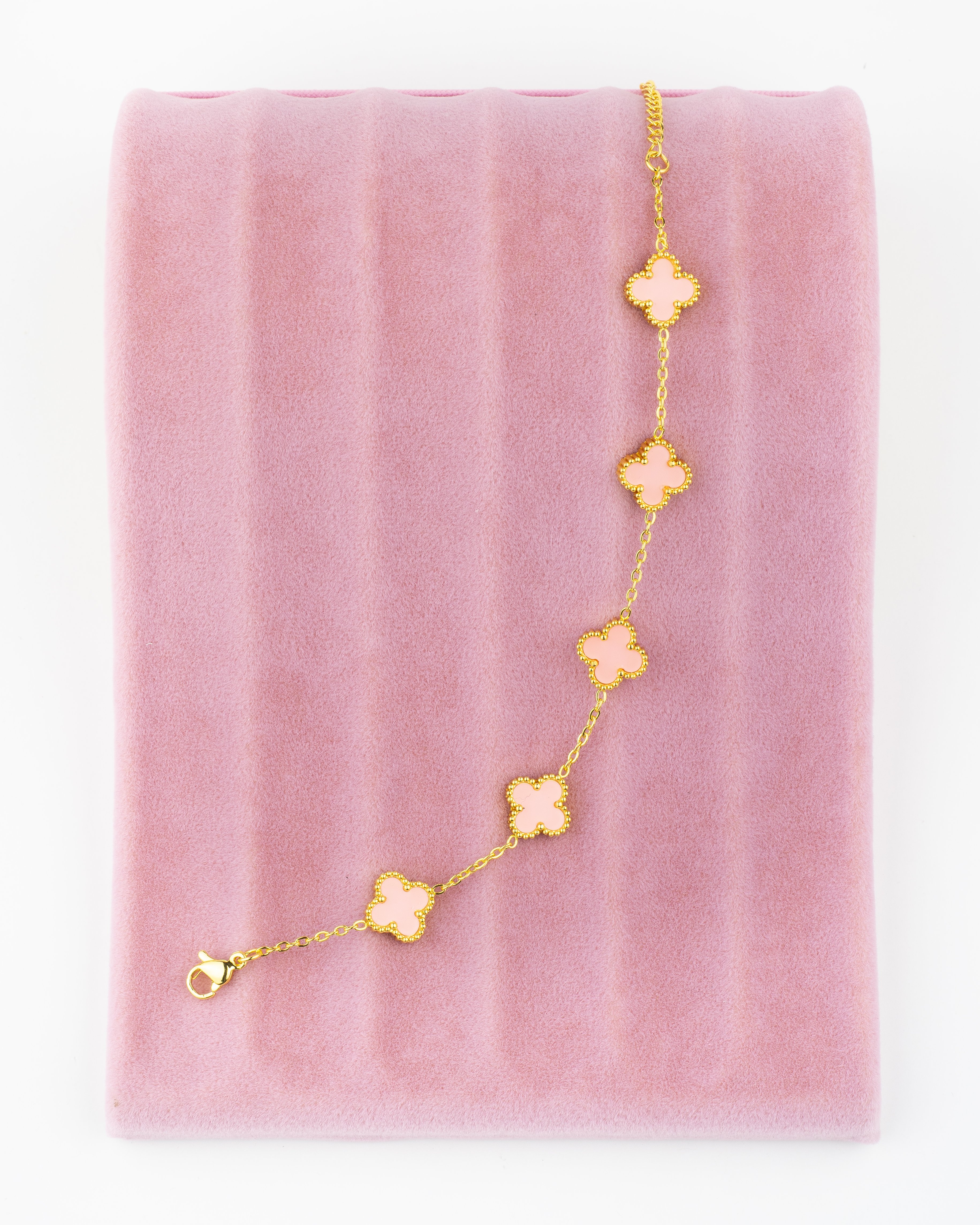 Pembe Yonca Model Gold Bileklik