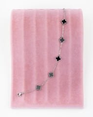 Siyah Yonca Model Silver Bileklik