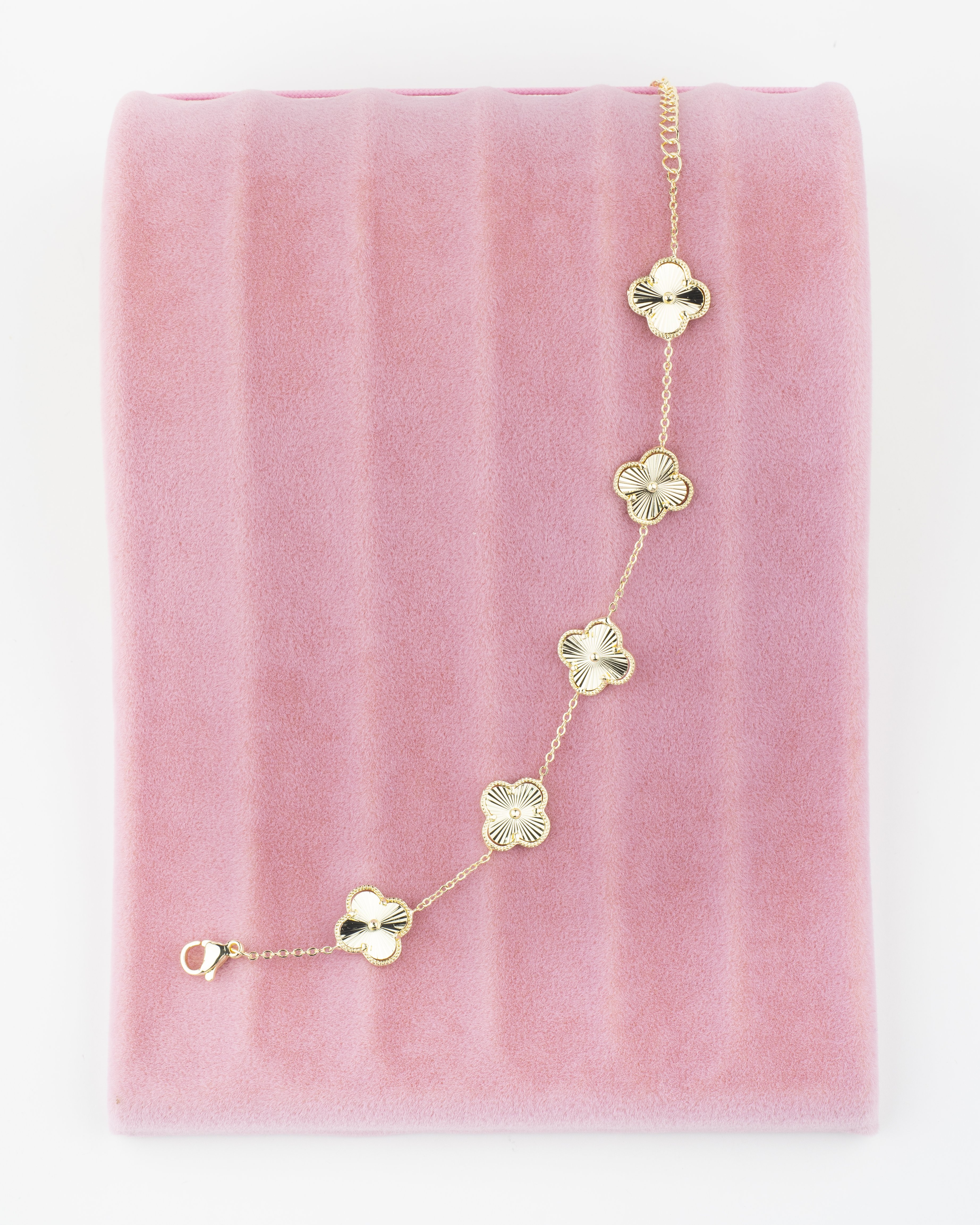 Pirinç Yonca Model Gold Bileklik