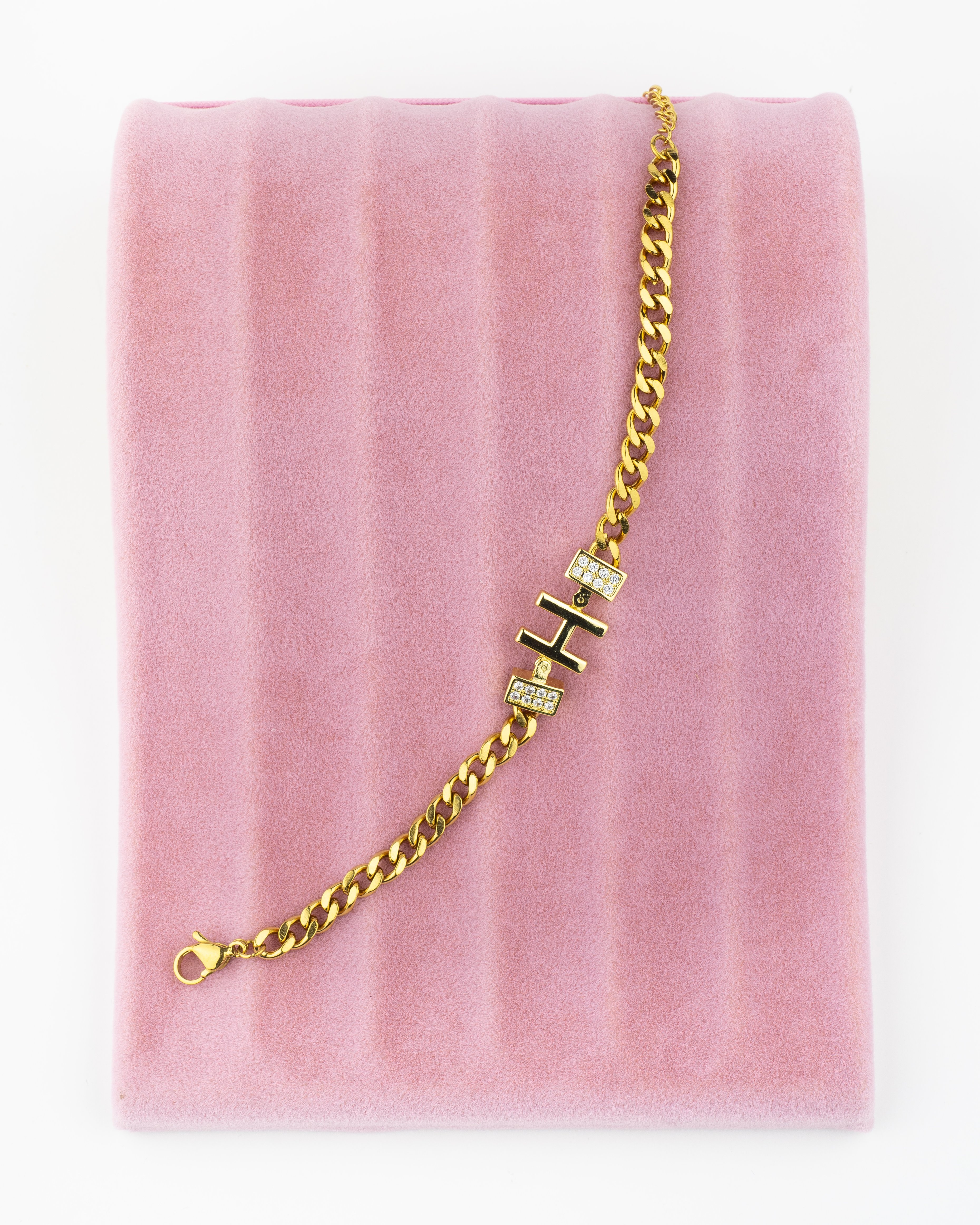 Gold H Harfli Bileklik