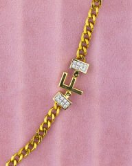 Gold F Harfli Bileklik