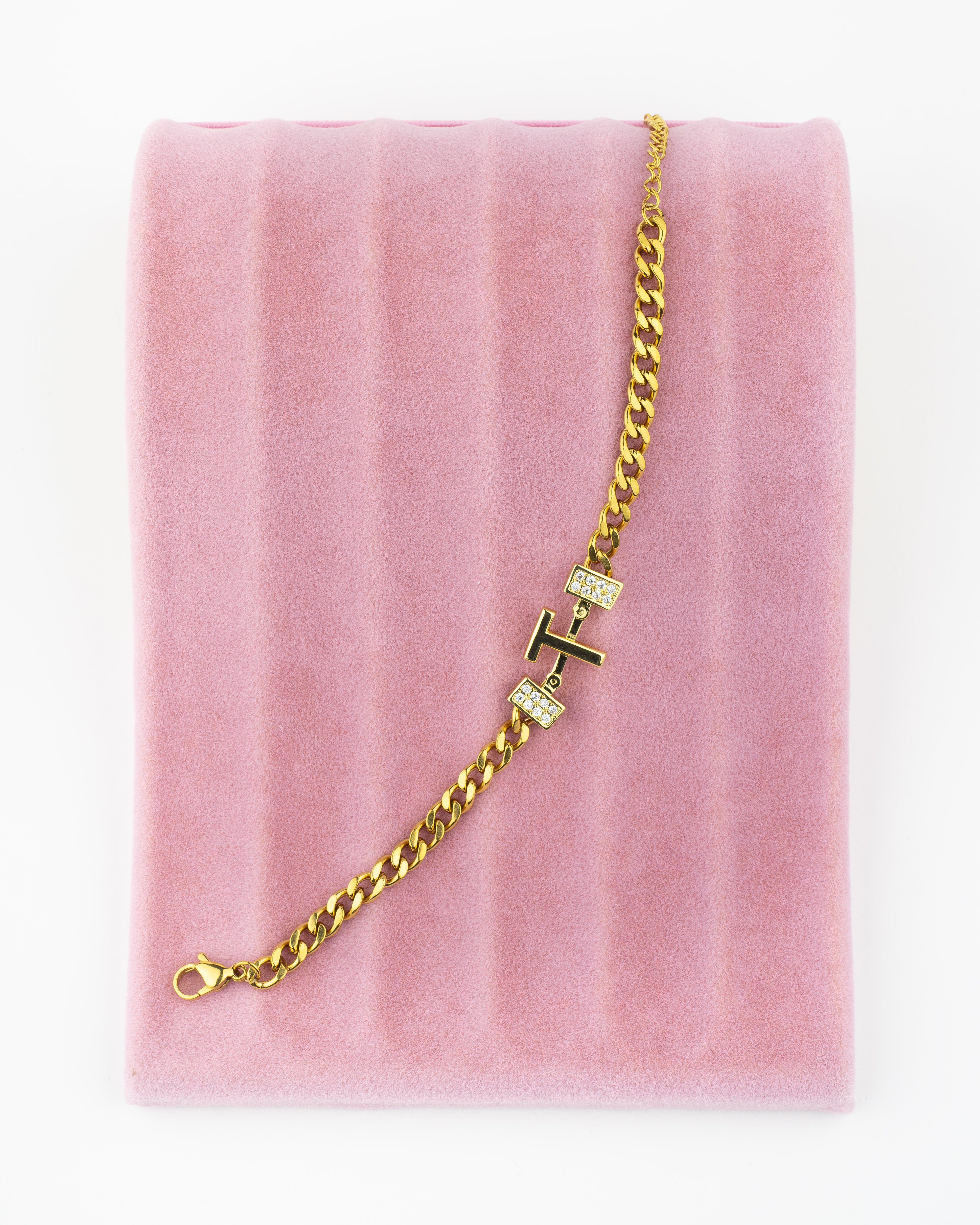 Gold T Harfli Bileklik