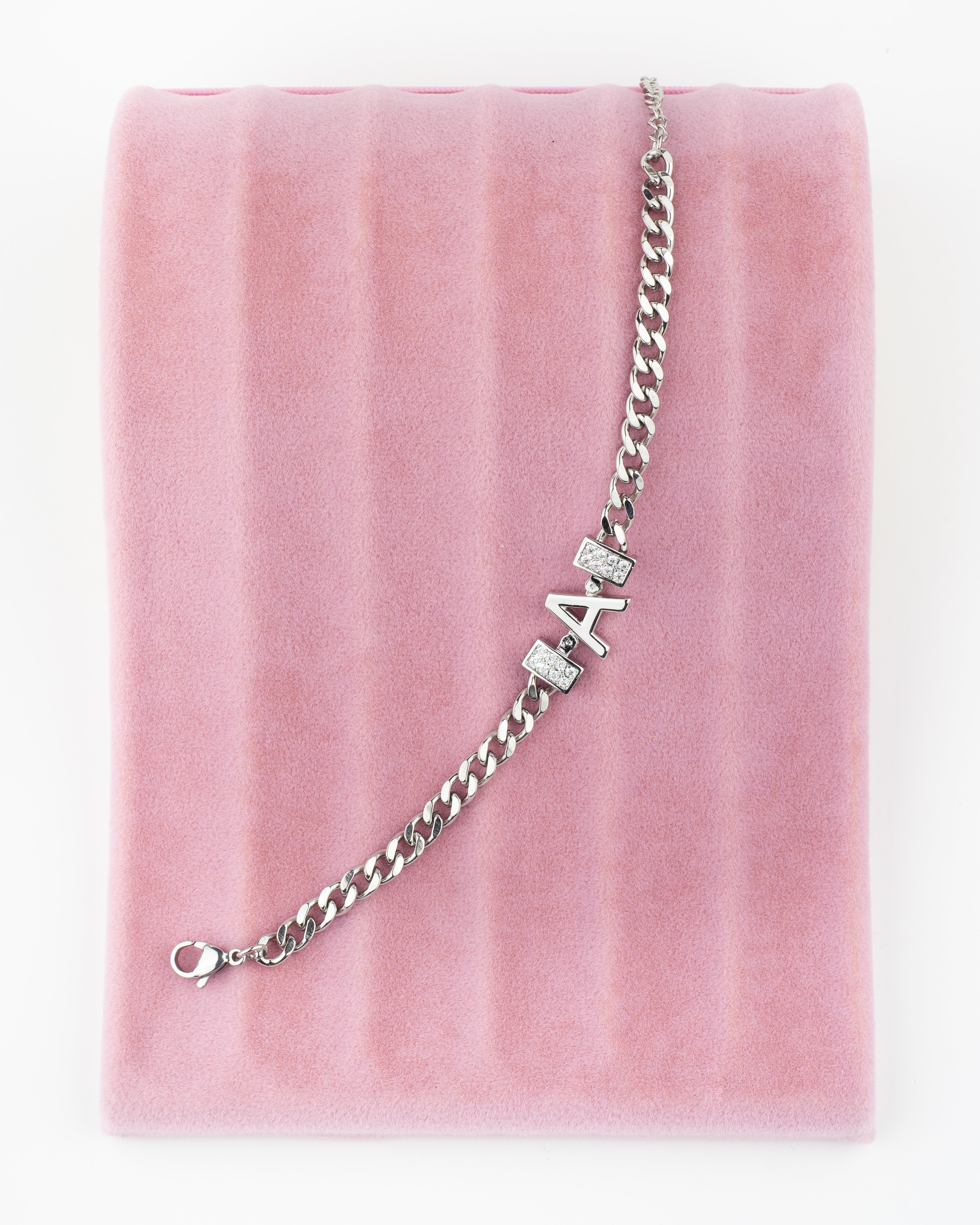 Silver A Harfli Bileklik