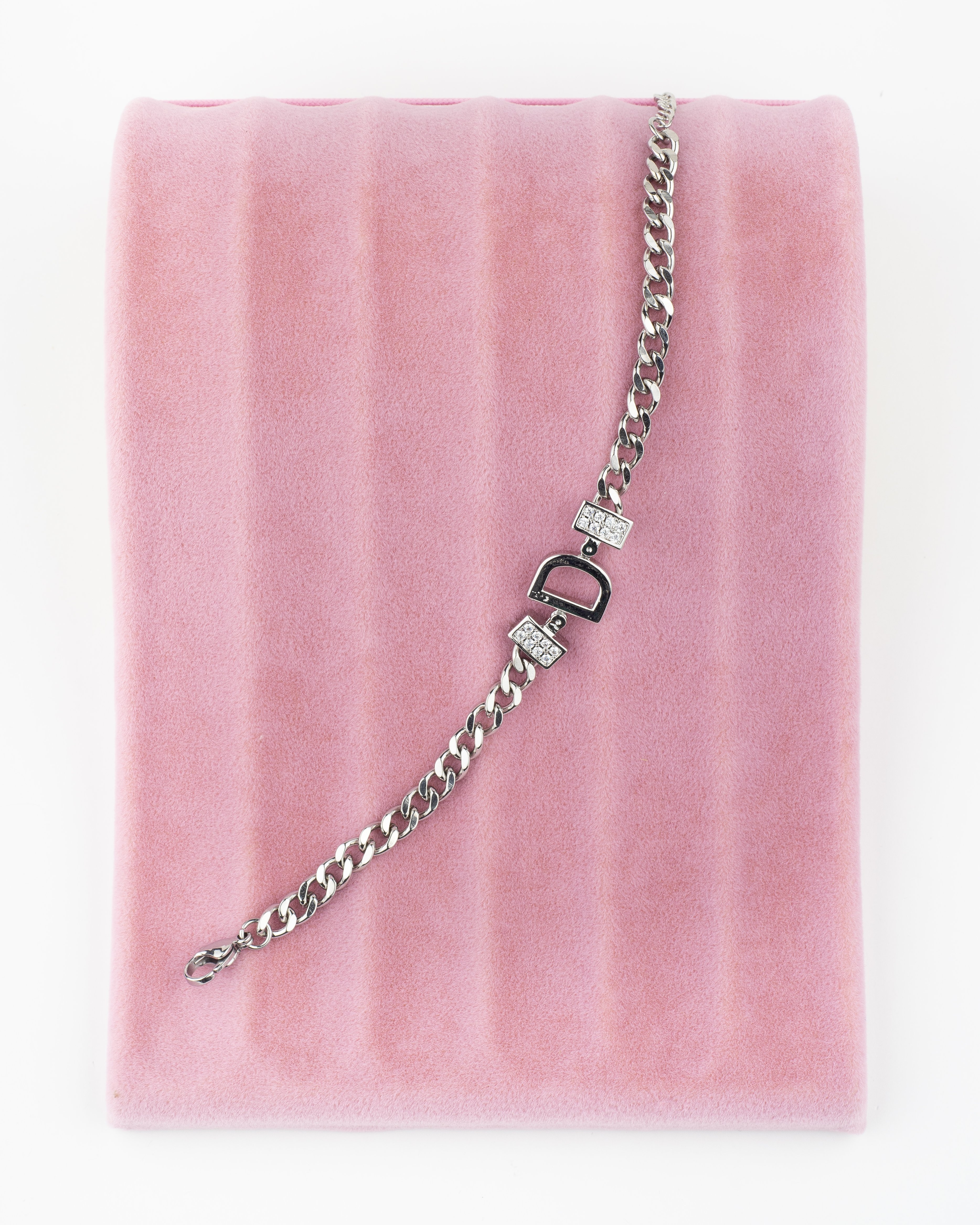 Silver D Harfli Bileklik