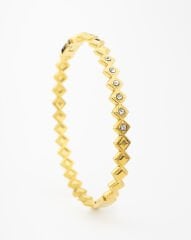 Piramit Zircon Taşlı Kelepçe