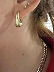 Vip Gold Damla Halka Küpe