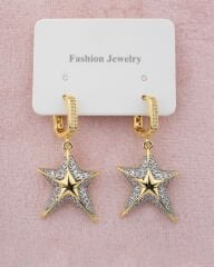 Taşlı Yıldız Küpe