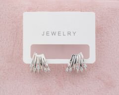 Silver Taşlı Çoklu Görünümlü küpe