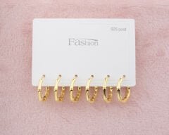 925 Kemik Halka Küpe Seti