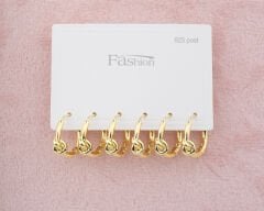 925 Düğüm Halka Küpe Seti