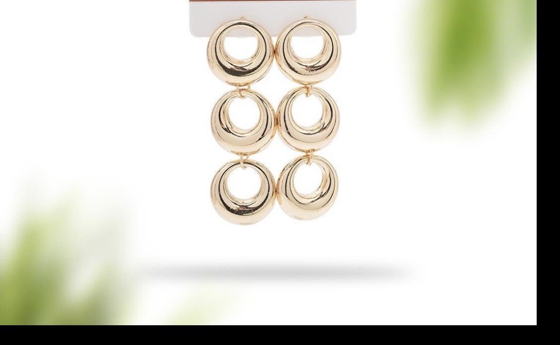 Tasarım Gold Sallantılı Çelik Küpe