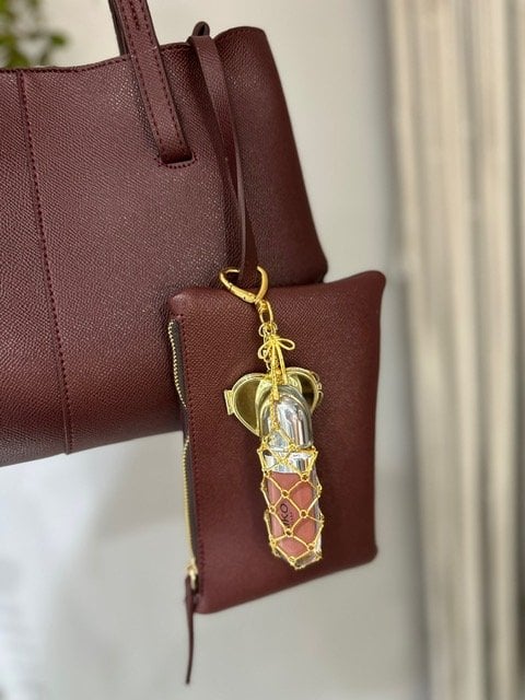 Aynalı Kalpli Gold Lipgloss Charm