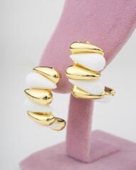 Luna Beyaz Mineli Küpe