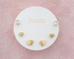 Kalp Detay Küpe Seti